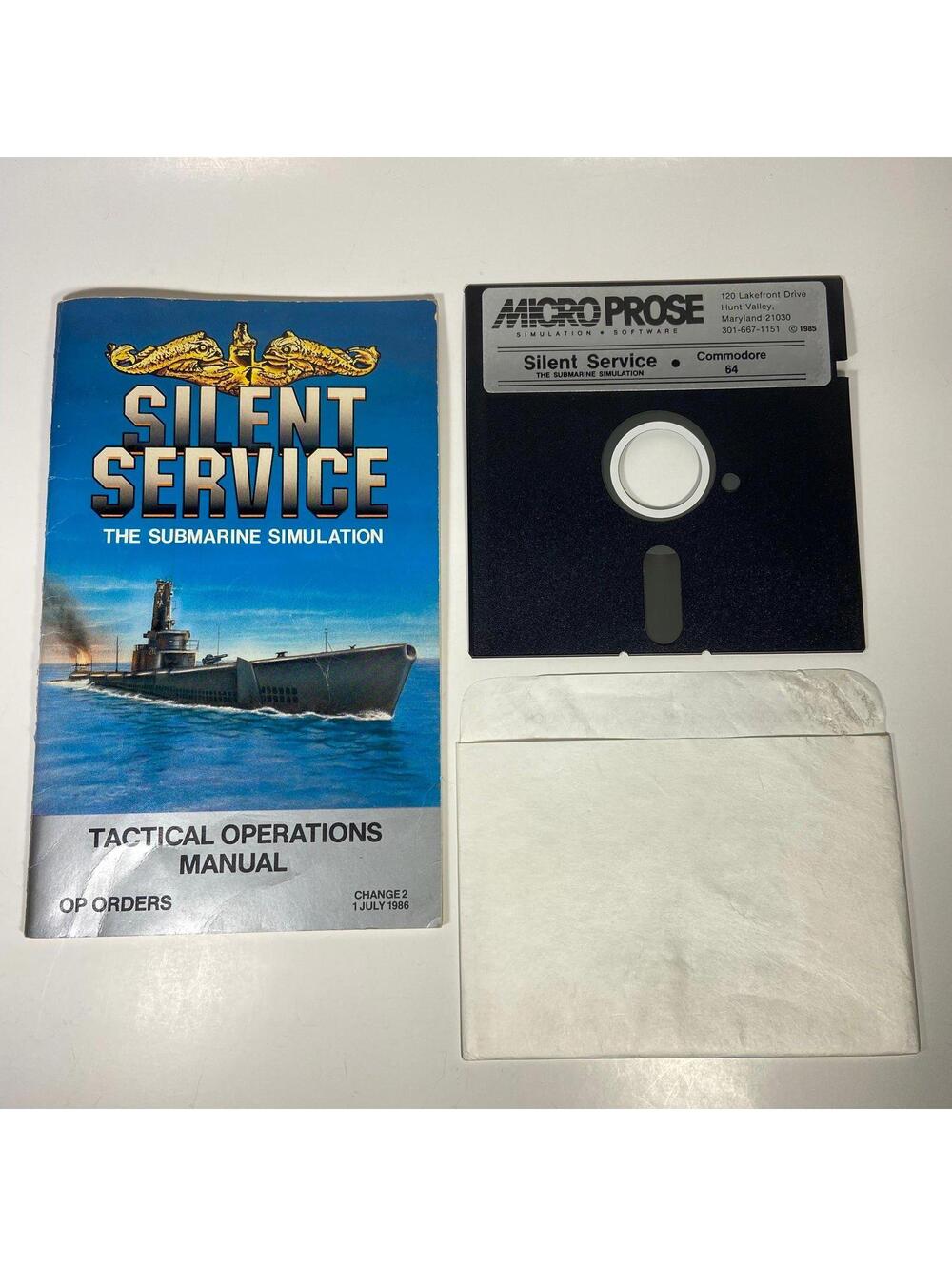 1985 Micro Prose Commodore 64 Silent Service Game - UNTESTED